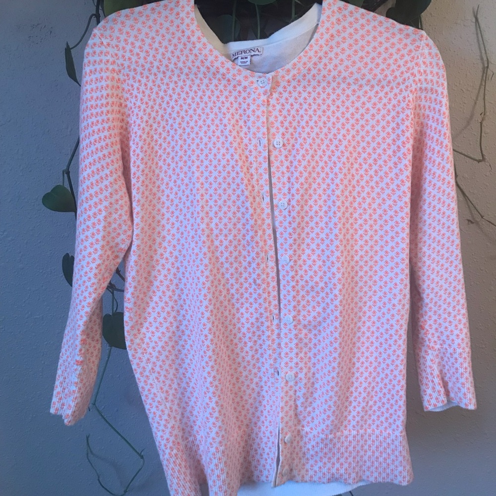 Highlighter Orange 🍊Printed Cardigan